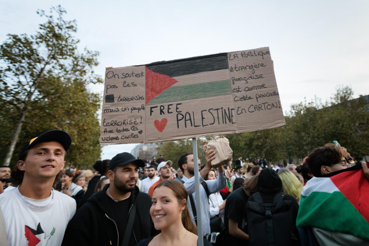 FRANCE - SOCIAL - BANNED RALLY IN SUPPORT OF THE PALESTINIAN PEOPLE