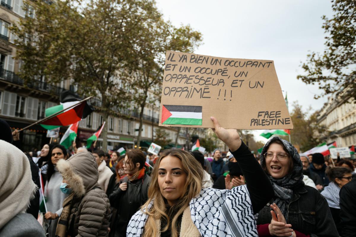 FRANCE - SOCIAL - DEMONSTRATION IN SUPPORT OF THE PALESTINIAN PEOPLE