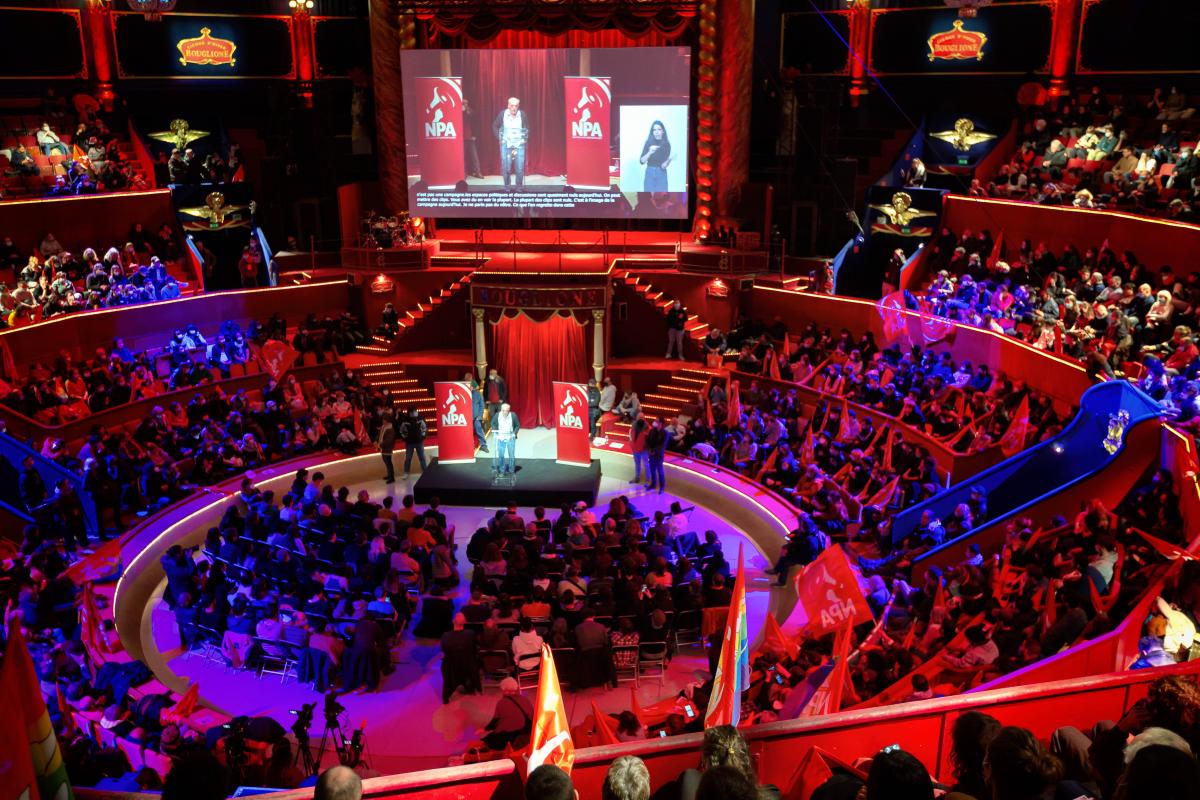 FRANCE - POLITICS - ELECTION - PHILIPPE POUTOU S MEETING IN LE CIRQUE D HIVER