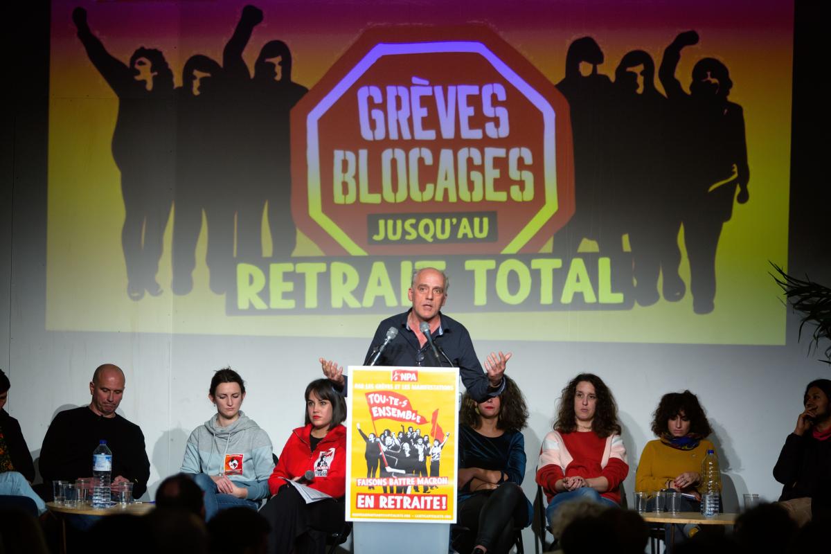 FRANCE - POLITICS - FRANCE - NPA MEETING AGAINST PENSION REFORM