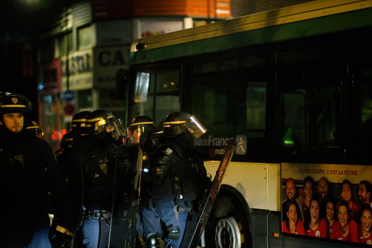 FRANCE - POLITICS - SOCIAL - DEMO - BLOCKING OF THE AUBERVILLIERS BUS DEPOT