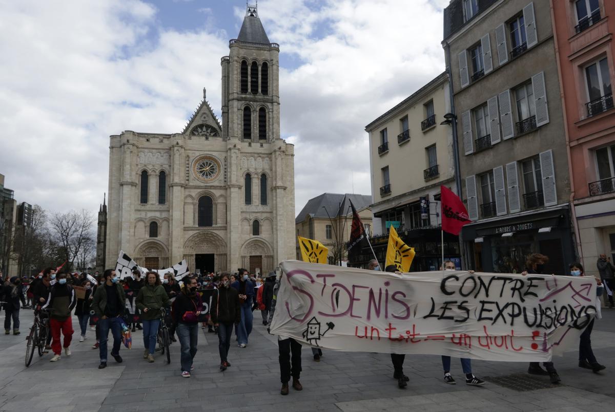 Manifestation dans la ville de Saint-Denis. Le squat "Le Landy sauvage" est menacé d'expulsion.