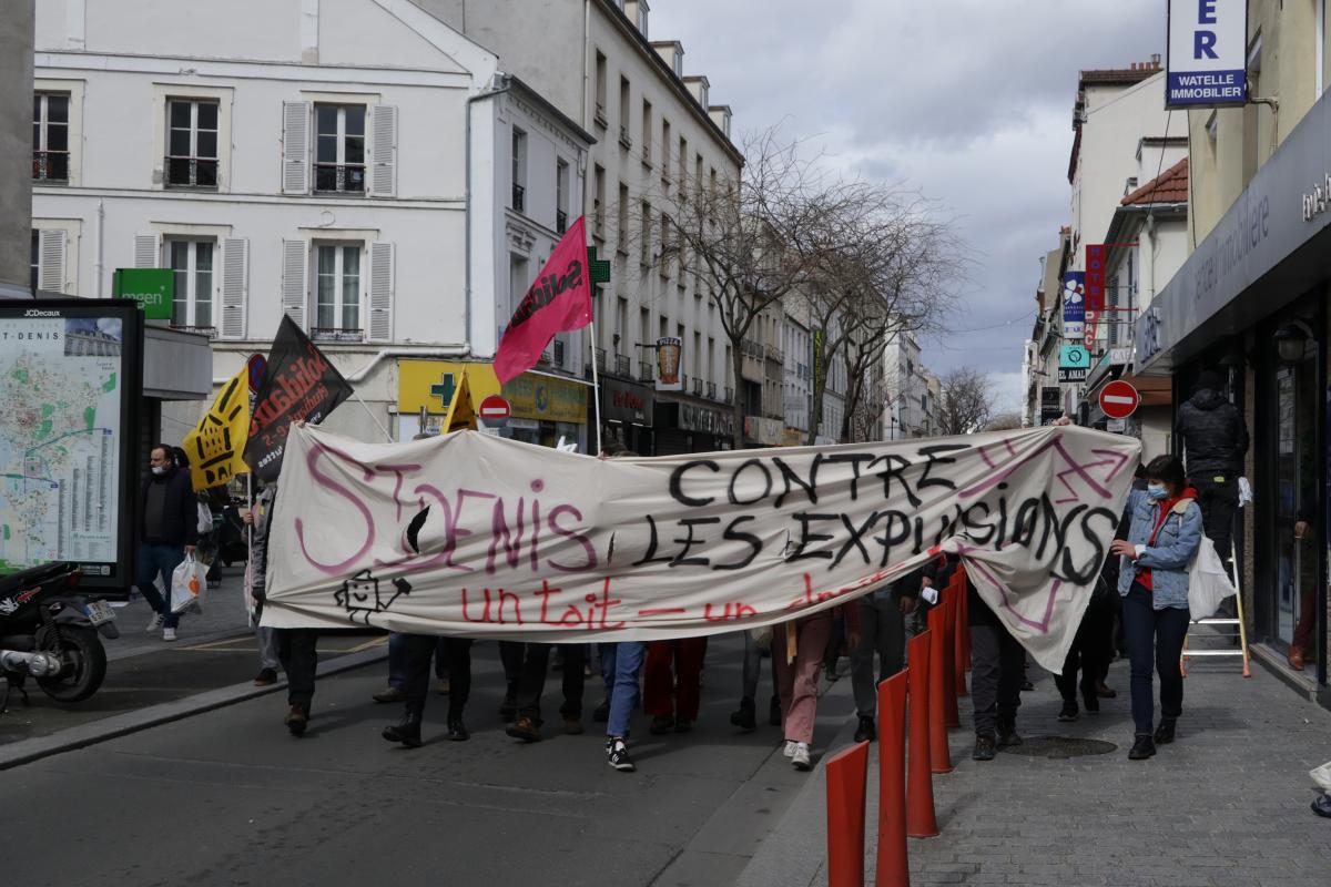 Manifestation dans la ville de Saint-Denis. Le squat "Le Landy sauvage" est menacé d'expulsion.