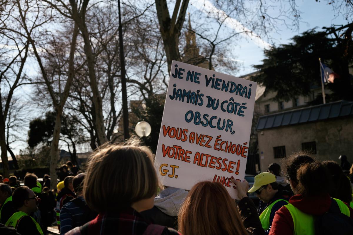 Pancarte: Je ne viendrai jamais du côté obscur, vous avez échoué votre altesse