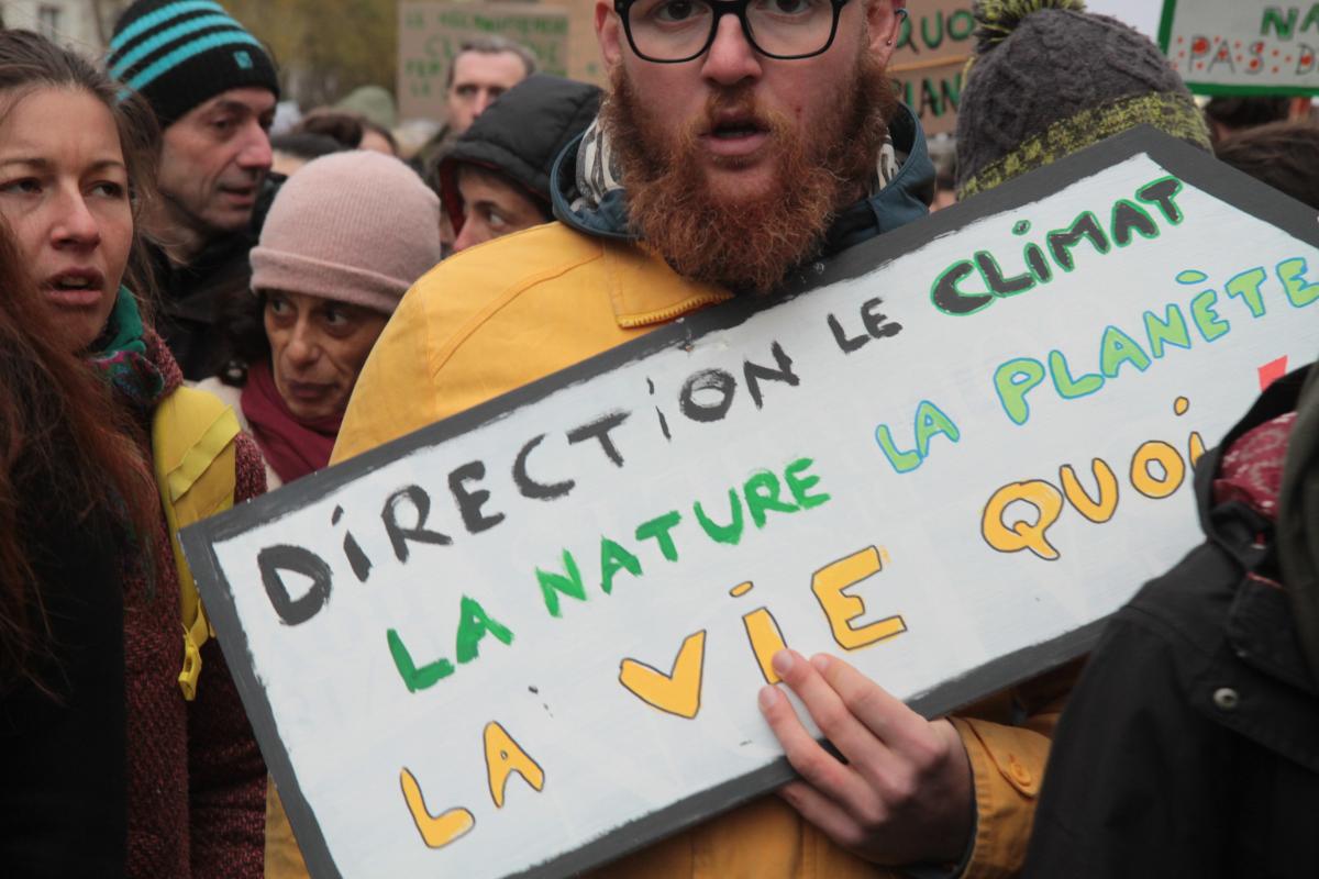 Pancarte Direction le climat