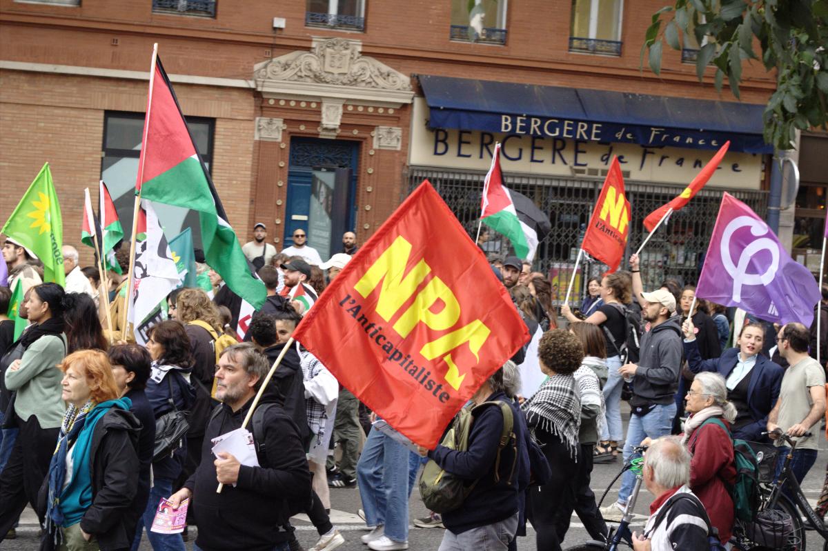 FRANCE - TOULOUSE - MANIFESTATION DE SOUTIEN AU PEUPLE PALESTINIEN - DRAPEAUX.