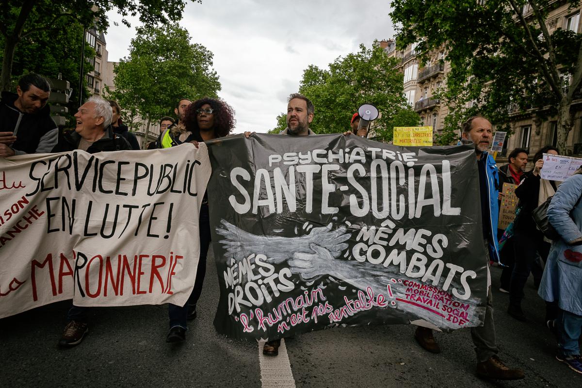 Banderolle des travailleurs de la psychiatrie